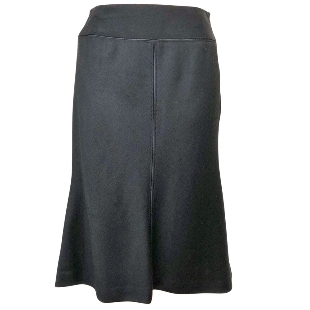 Ann Taylor Flared Black Dress Skirt Wool Blend Tailored Design Fully Lined